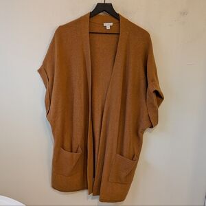 J. Jill Women's Brown Cotton Blend Open Kimono Cardigan Sweater 2X
